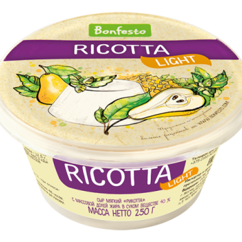 Soft cheese "Ricotta" "Pear-honey" 50% 125 gr