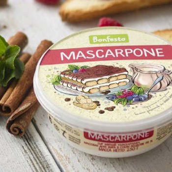 Soft cheese "Mascarpone" with the addition of "Tiramisu" 65%, 250 gr.